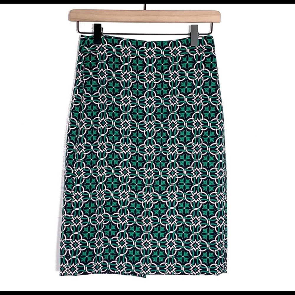 JCrew Pink Green Blue Pencil Skirt